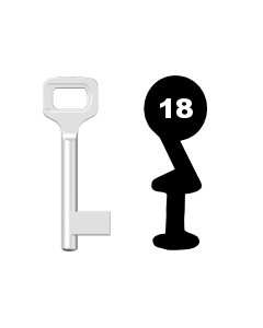 Buntbartschlüssel Dörrenhaus Nr. 18 (Abbildung von der Ringseite aus gesehen)