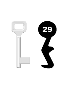 Buntbartschlüssel Dörrenhaus Nr. 29 (Abbildung von der Ringseite aus gesehen)