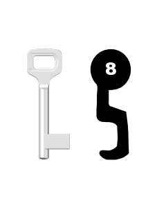 Buntbartschlüssel Dörrenhaus Nr. 8 (Abbildung von der Ringseite aus gesehen)