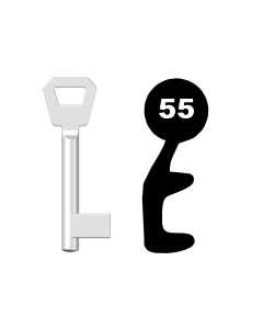 Buntbartschlüssel KFV Nr. 55 (Abbildung von der Ringseite aus gesehen)