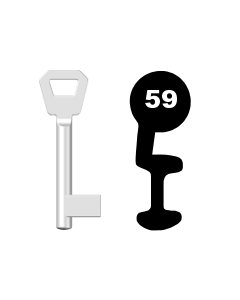 Buntbartschlüssel KFV Nr. 59 (Abbildung von der Ringseite aus gesehen)