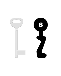 Buntbartschlüssel Kale Nr. 6 (Abbildung von der Ringseite aus gesehen)