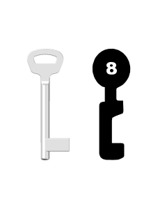Buntbartschlüssel Kale Nr. 8 (Abbildung von der Ringseite aus gesehen)
