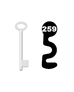 Buntbartschlüssel für Kastenschloss Nr. 259