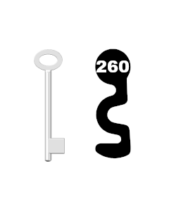 Buntbartschlüssel für Kastenschloss Nr. 260