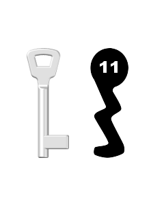 Buntbartschlüssel KIMA Nr. 11 (Abbildung von der Ringseite aus gesehen)