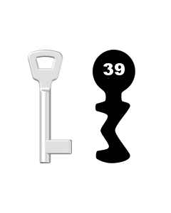 Buntbartschlüssel KIMA Nr. 39 (Abbildung von der Ringseite aus gesehen)