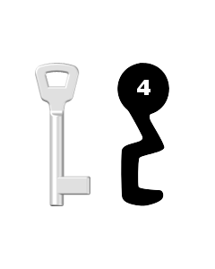 Buntbartschlüssel KIMA Nr. 4 (Abbildung von der Ringseite aus gesehen)
