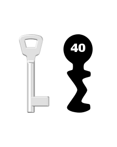Buntbartschlüssel KIMA Nr. 40 (Abbildung von der Ringseite aus gesehen)