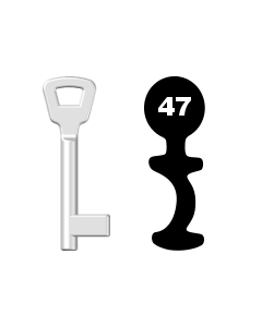 Buntbartschlüssel KIMA Nr. 47 (Abbildung von der Ringseite aus gesehen)