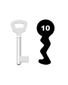 Buntbartschlüssel Nemef Nr. 10 (Abbildung von der Ringseite aus gesehen)