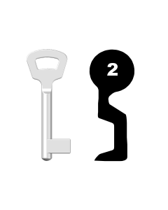 Buntbartschlüssel Nemef Nr. 2 (Abbildung von der Ringseite aus gesehen)