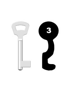 Buntbartschlüssel Nemef Nr. 3 (Abbildung von der Ringseite aus gesehen)