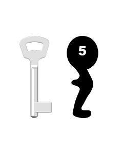Buntbartschlüssel Nemef Nr. 5 (Abbildung von der Ringseite aus gesehen)