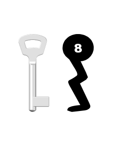 Buntbartschlüssel Nemef Nr. 8 (Abbildung von der Ringseite aus gesehen)