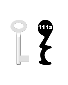 Buntbartschlüssel Standard Nr. 111a (Abbildung von der Ringseite aus gesehen)