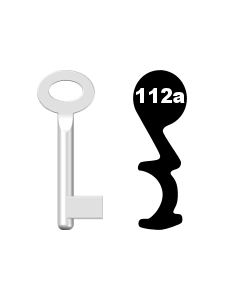 Buntbartschlüssel Standard Nr. 112a (Abbildung von der Ringseite aus gesehen)