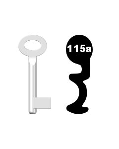 Buntbartschlüssel Standard Nr. 115a (Abbildung von der Ringseite aus gesehen)