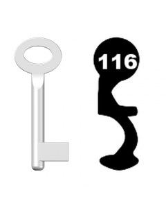 Buntbartschlüssel Standard Nr. 116 (Abbildung von der Ringseite aus gesehen)