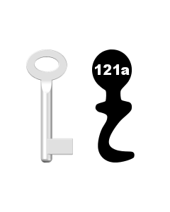 Buntbartschlüssel Standard Nr. 121a (Abbildung von der Ringseite aus gesehen)
