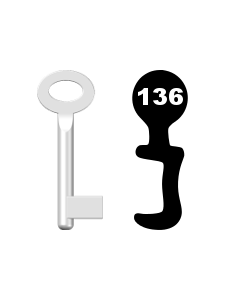 Buntbartschlüssel Standard Nr. 136 (Abbildung von der Ringseite aus gesehen)