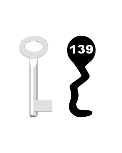 Buntbartschlüssel Standard Nr. 139 (Abbildung von der Ringseite aus gesehen)