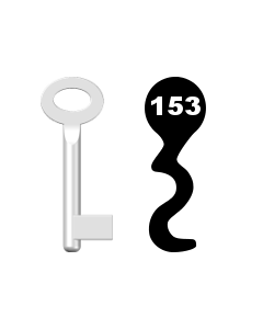 Buntbartschlüssel Standard Nr. 153 (Abbildung von der Ringseite aus gesehen)