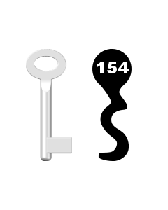 Buntbartschlüssel Standard Nr. 154 (Abbildung von der Ringseite aus gesehen)