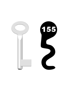 Buntbartschlüssel Standard Nr. 155 (Abbildung von der Ringseite aus gesehen)