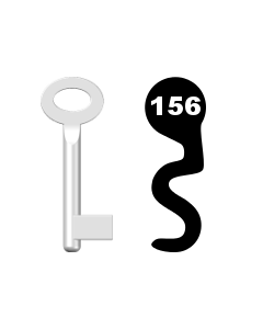 Buntbartschlüssel Standard Nr. 156 (Abbildung von der Ringseite aus gesehen)