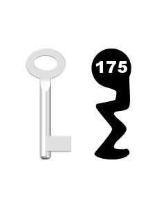 Buntbartschlüssel Standard Nr. 175 (Abbildung von der Ringseite aus gesehen)