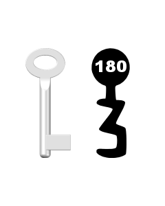 Buntbartschlüssel Standard Nr. 180 (Abbildung von der Ringseite aus gesehen)