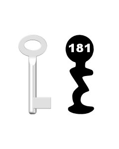 Buntbartschlüssel Standard Nr. 181 (Abbildung von der Ringseite aus gesehen)