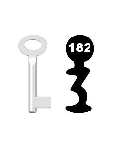 Buntbartschlüssel Standard Nr. 182 (Abbildung von der Ringseite aus gesehen)