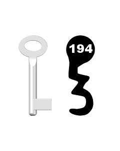 Buntbartschlüssel Standard Nr. 194 (Abbildung von der Ringseite aus gesehen)