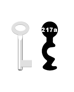 Buntbartschlüssel Standard Nr. 217a (Abbildung von der Ringseite aus gesehen)
