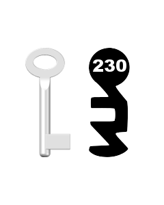 Buntbartschlüssel Standard Nr. 230 (Abbildung von der Ringseite aus gesehen)