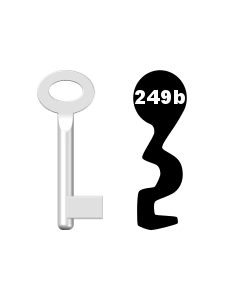 Buntbartschlüssel Standard Nr. 249b (Abbildung von der Ringseite aus gesehen)