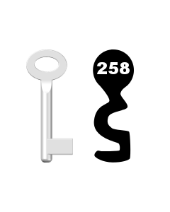 Buntbartschlüssel Standard Nr. 258 (Abbildung von der Ringseite aus gesehen)