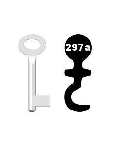 Buntbartschlüssel Standard Nr. 297a (Abbildung von der Ringseite aus gesehen)