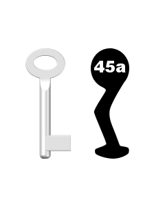 Buntbartschlüssel Standard Nr. 45a (Abbildung von der Ringseite aus gesehen)