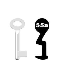 Buntbartschlüssel Standard Nr. 55a (Abbildung von der Ringseite aus gesehen)
