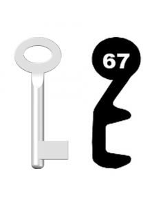 Buntbartschlüssel Standard Nr. 67 (Abbildung von der Ringseite aus gesehen)