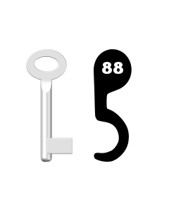 Buntbartschlüssel Standard Nr. 88 (Abbildung von der Ringseite aus gesehen)