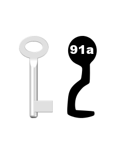 Buntbartschlüssel Standard Nr. 91a (Abbildung von der Ringseite aus gesehen)