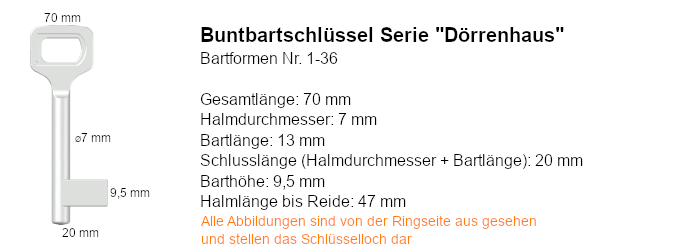 Buntbartschlüssel Serie Dörrenhaus