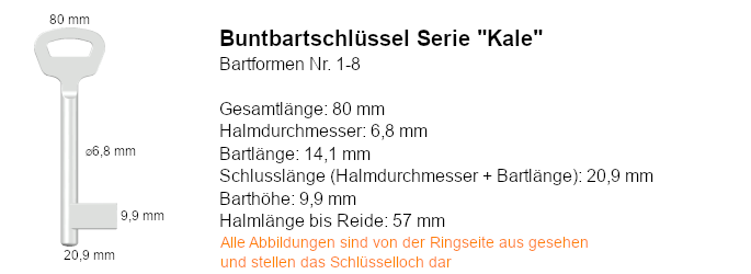 Buntbartschlüssel Serie Kale